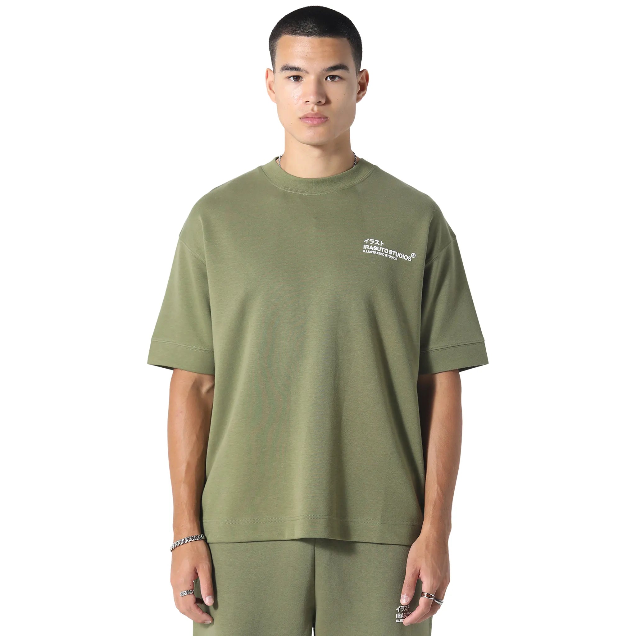 Front View of Irasuto Studios Koi Khaki T Shirt 5060615209040